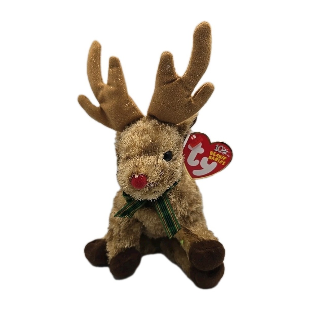 2003 Ty Beanie Baby "Rudy" Retired Red‎ Nose Reindeer BB25